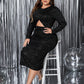 Honey Plus Size Cutout Slit Round Neck Long Sleeve Dress