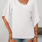 Mandy Ruffled Asymmetrical Neck Half Sleeve Blouse