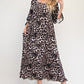 Celeste Full Size Leopard Round Neck Flounce Sleeve Dress