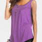 Curved Hem Ruched Notched Tank