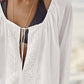 Lace Detail Tie Neck Three-Quarter Sleeve Cover Up