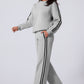 Side Striped Round Neck Top and Pants Active Set