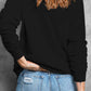 LOVE Rhinestone Clover Round Neck Sweatshirt