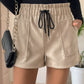 Perfee Frill Drawstring Shorts with Pockets