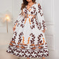 Honey Plus Size Printed Surplice Flounce Sleeve Dress