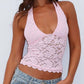 Lace Backless Halter Neck Cami