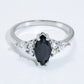 925 Sterling Silver Black Agate Ring