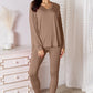 Basic Bae Full Size V-Neck Soft Rayon Long Sleeve Top and Pants Lounge Set