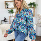 Double Take Full Size Printed Balloon Sleeve Blouse