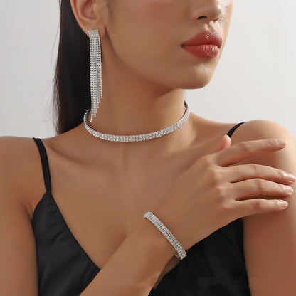 Fashion Choker Necklace Jewelry Full Of Diamonds