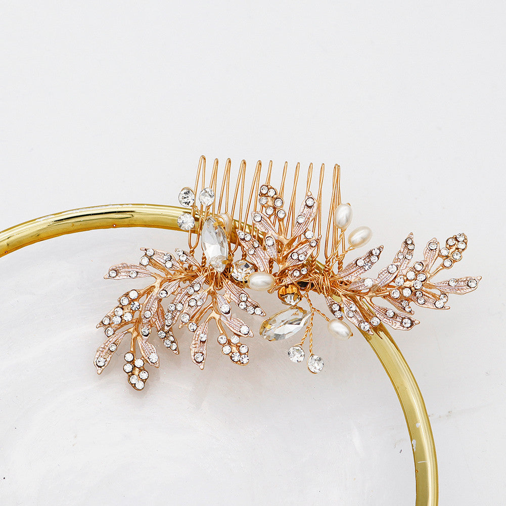 Bridal Jewelry Diamond Leaf Hairpin Retro Headgear