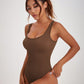 Scoop Neck Wide Strap Active Bodysuit