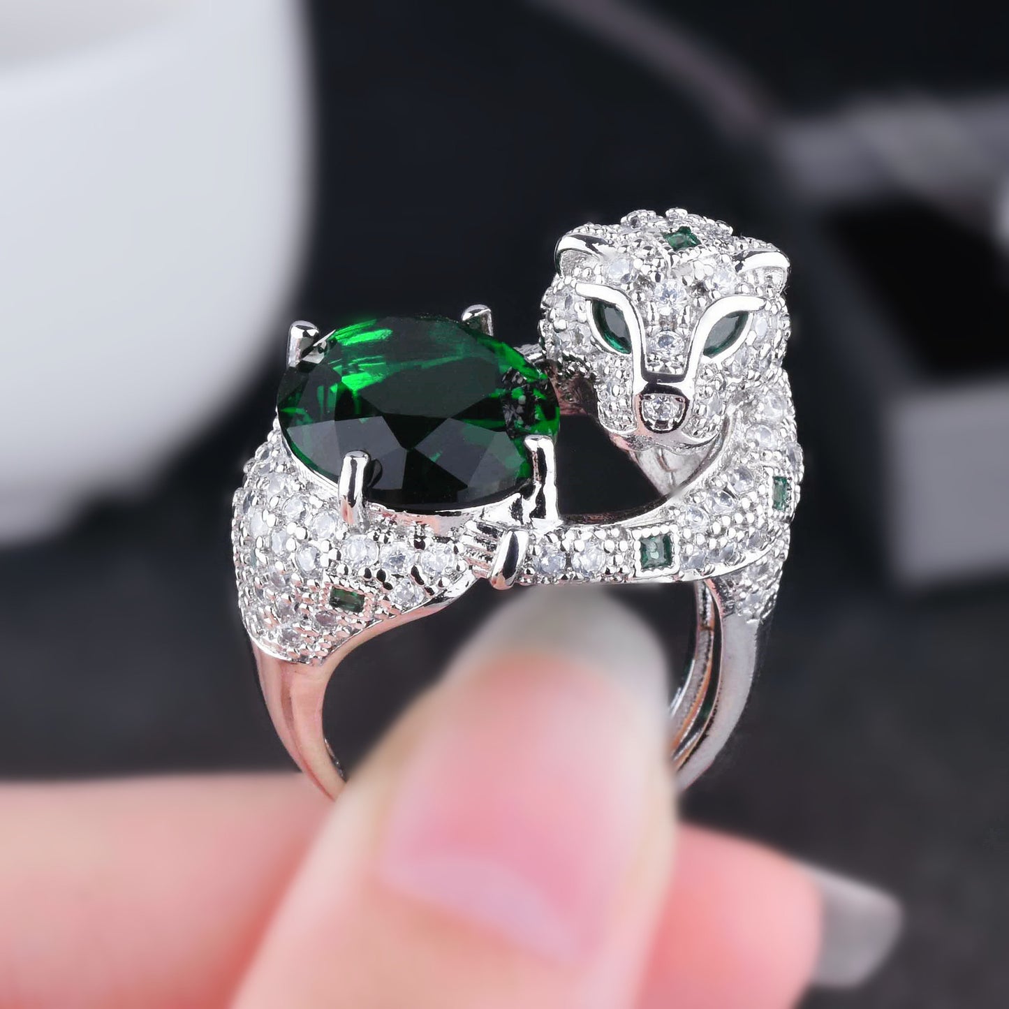 Gaoding Jewelry Royal Sapphire Emerald Leopard Set