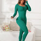 Scoop Neck Long Sleeve Active Jumpsuit