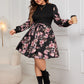 Honey Plus Size Tied Printed Long Sleeve Dress