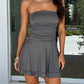 Ruched Layered Tube Mini Dress