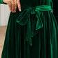 Tie Front Round Neck Long Sleeve Maxi Dress