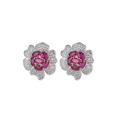 Jewelry Temperament Women's Flower-shaped Stud Earrings