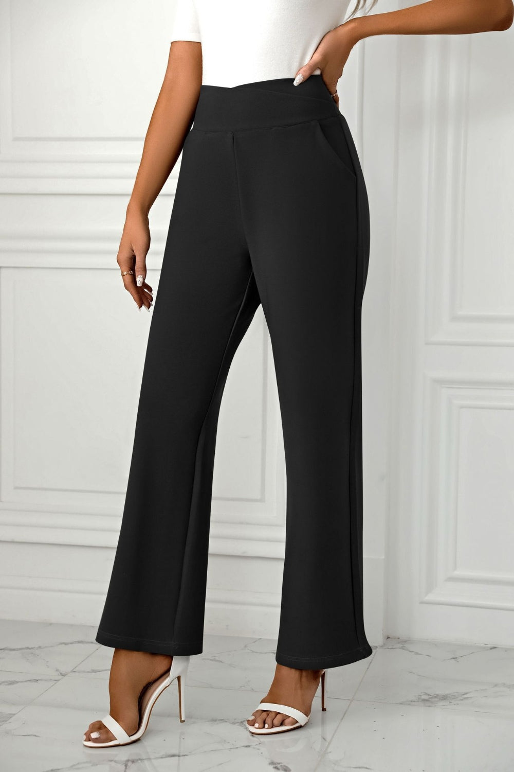 High Waist Straight Leg Pants