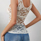 Lace Rose Pattern V-Neck Tank