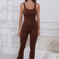 Scoop Neck Wide Strap Active Jumpsuit