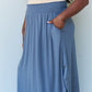 Doublju Comfort Princess Full Size High Waist Scoop Hem Maxi Skirt in Charcoal