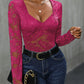 Perfee Lace Long Sleeve Bodysuit