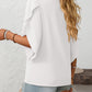 Mandy Ruffled Asymmetrical Neck Half Sleeve Blouse