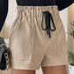 Perfee Frill Drawstring Shorts with Pockets